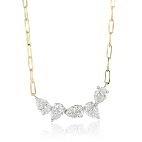 Five Pear Diamond Necklace - 1
