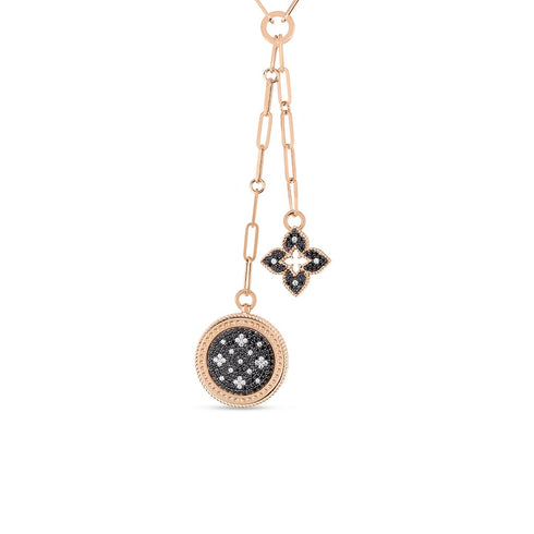 Gold Diamond Double Medallion Necklace - 1