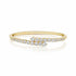 Yellow Gold Bypass Bracelet With 4.20ctw Round Diamonds Bangle - 1