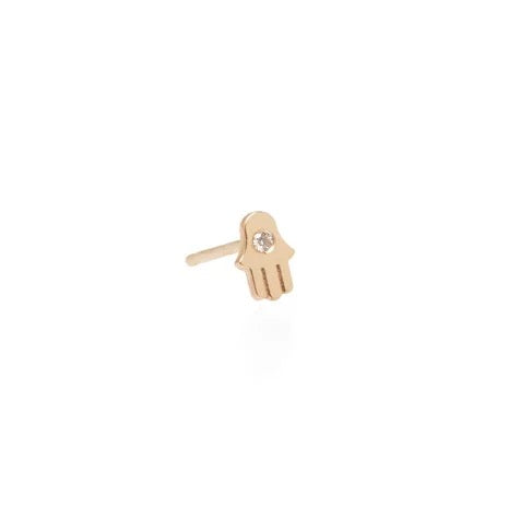 Itty Bitty Hamsa Diamond Earrings - 1