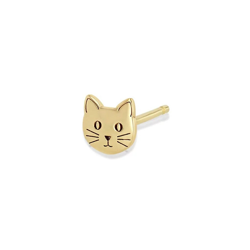 Zoe Chicco スタッド ピアス 14K ゴールド 14金 猫 キャット Itty Bitty Cat Stud