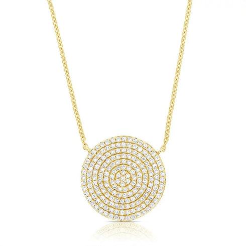 Disc Pave Diamond Pendant 0.58ctw - 1