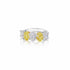 Platinum And Yellow Gold Ring With 4.24ctw Yellow And White Oval Diamonds Fashion Ring - 1