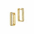 Yellow Gold Rectangular Hoop With 0.72ctw Round Diamonds Earrings - 1