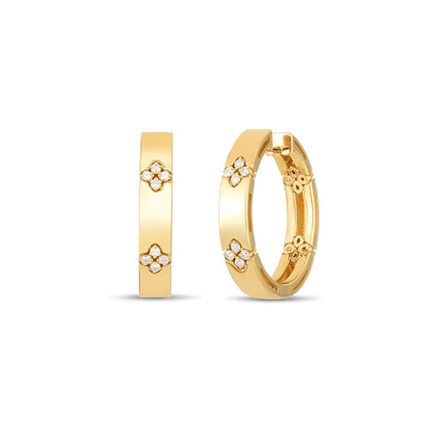 Love In Verona 20mm Hoop Diamond Flower Earrings - 1