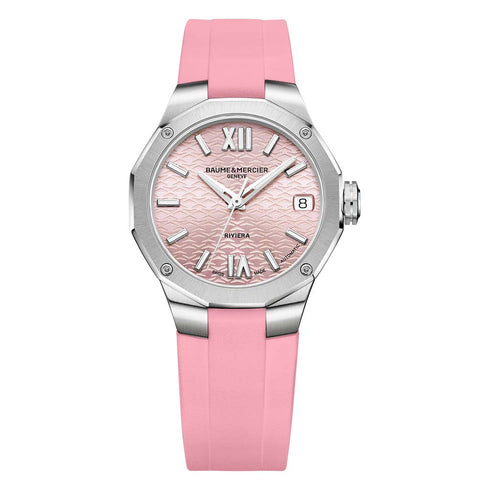 Riviera 10798 Pink on Steel Automatic Watch - 1