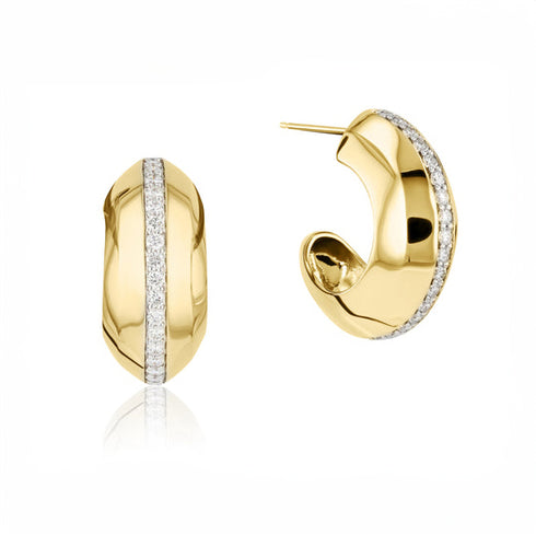 Diamond Layered Hoop Earrings - 1