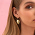 Large Pear Shape Diamond Layered Pear Huggies Earrings - 2