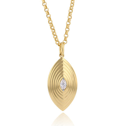 Marquise Shape Diamond Layered Drop Necklace Pendant - 1