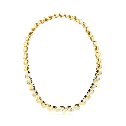 Pear Shape Diamond Layered Riviera Necklace - 1