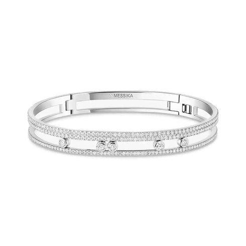 Move Romane Pavé Diamond Bangle in Yellow Gold - 1
