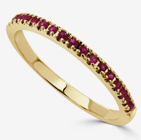 14k Gold & Birthstone Stackable Ring - 0.12ct - 0.30ct - 1