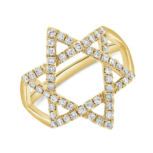 Diamond Star of David Ring - 1
