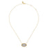 Fiora 14K White and Yellow Gold Pave Diamond Horizontal Oval Pendant Necklace - 3