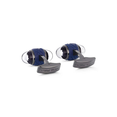 Starwalker Blue Steel Cufflinks in Stainless Steel and Blue Lacquer - 2