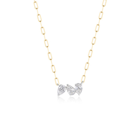 Three Pear Diamond Necklace - 1