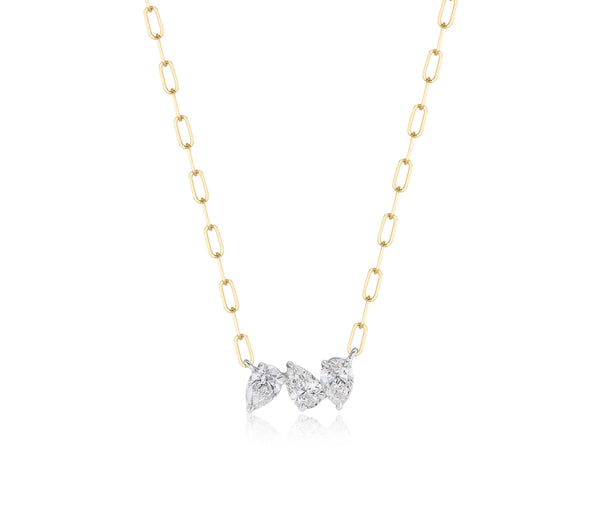 Three Pear Diamond Necklace - 1