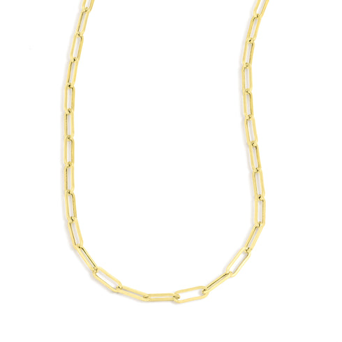 14k Gold Paperclip Link Chain Necklace - 1
