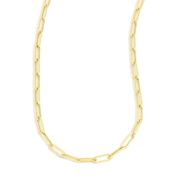 14k Gold Paperclip Link Chain Necklace - 1