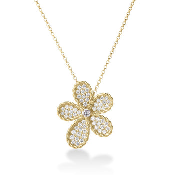 Jasmine Pave Diamond Flower Necklace