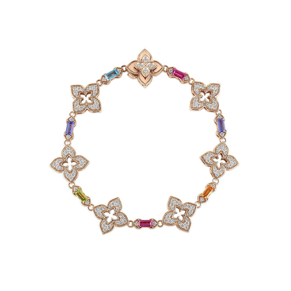 Venetian Princess Carnival Pave Diamond and Mixed Baguette Flower Bracelet - 1