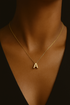 14K Gold Bubble Initial Necklace - 3