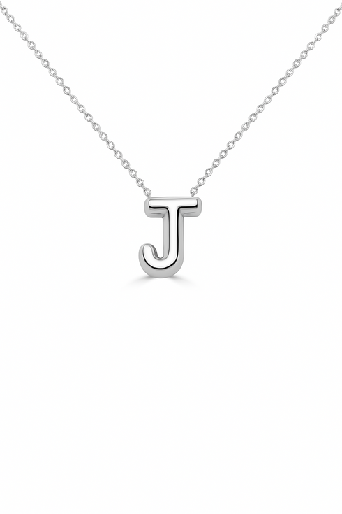 14K Gold Bubble Initial Necklace - 5