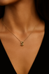 14K Gold Bubble Initial Necklace - 3