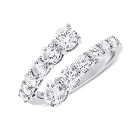 14K Gold & Diamond Graduated Crossover Ring - 1.84ct - 2