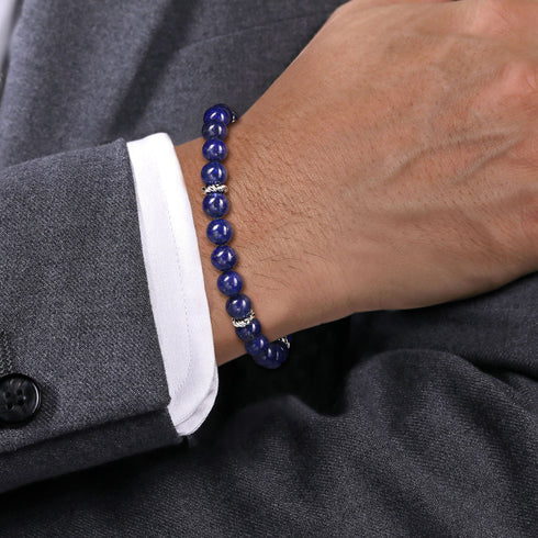 Bujukan Sterling Silver and Lapis Beaded Bracelet - 4