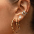 Baguette Wave Ear Cuff in White Gold by Anita Ko - 2