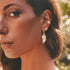 Large Palm Leaf Drop Earrings in White Gold by Anita Ko - 2