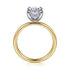 Cari 14K White-Yellow Gold Hidden Halo Oval Diamond Engagement Ring (Setting Only) - 4