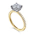 Allison 14K White-Yellow Gold Round Hidden Halo Diamond and Engagement Ring - 3