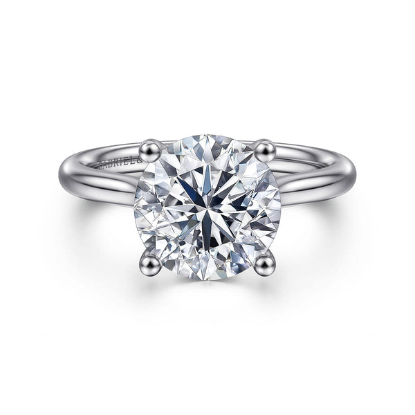 Azucena Platinum Round Solitaire Diamond Engagement Ring - 1