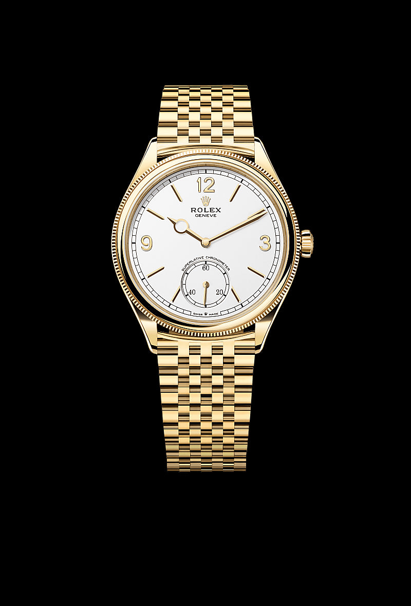 Rolex 
1908
39 mm, 18 ct yellow gold, polished finish
M52508-0008
