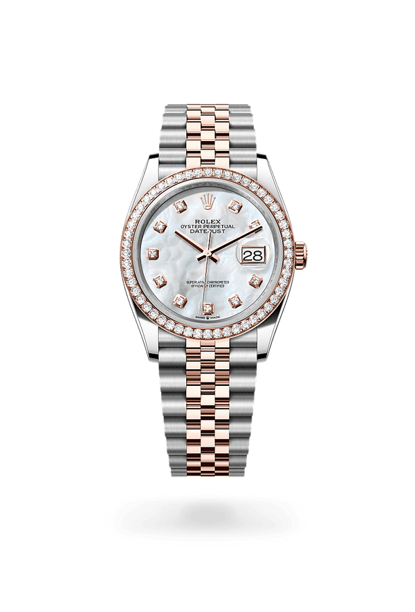 rolex Datejust in Everose Rolesor - combination of Oystersteel and Everose gold, M126281RBR-0009 - Zadok Jewelers