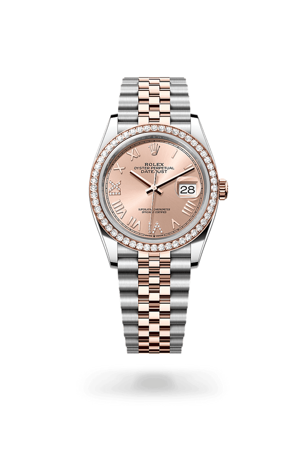 rolex Datejust in Everose Rolesor - combination of Oystersteel and Everose gold, M126281RBR-0037 - Zadok Jewelers