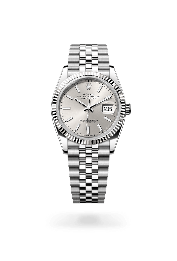 rolex Datejust in White Rolesor - combination of Oystersteel and white gold, M126234-0013 - Zadok Jewelers