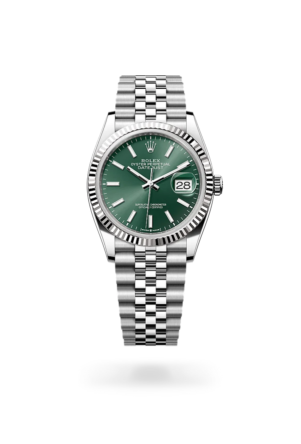 rolex Datejust in White Rolesor - combination of Oystersteel and white gold, M126234-0051 - Zadok Jewelers