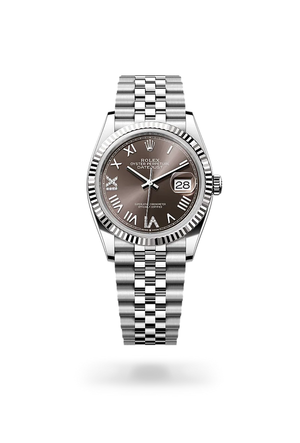 rolex Datejust in White Rolesor - combination of Oystersteel and white gold, M126234-0071 - Zadok Jewelers