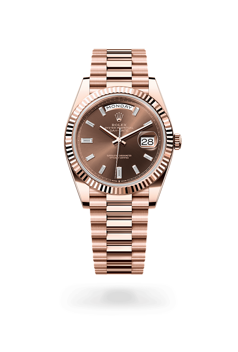 rolex Day-Date in 18 ct Everose gold, M228235-0003 - Zadok Jewelers