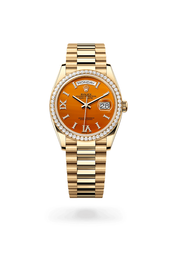 rolex Day-Date in 18 ct yellow gold, M128348RBR-0049 - Zadok Jewelers