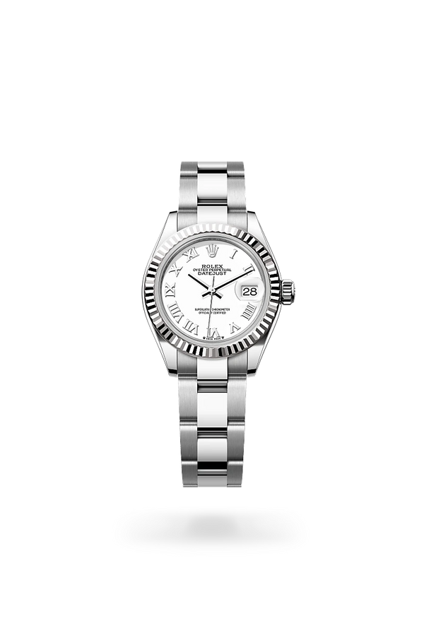 rolex Lady-Datejust in White Rolesor - combination of Oystersteel and white gold, M279174-0020 - Zadok Jewelers