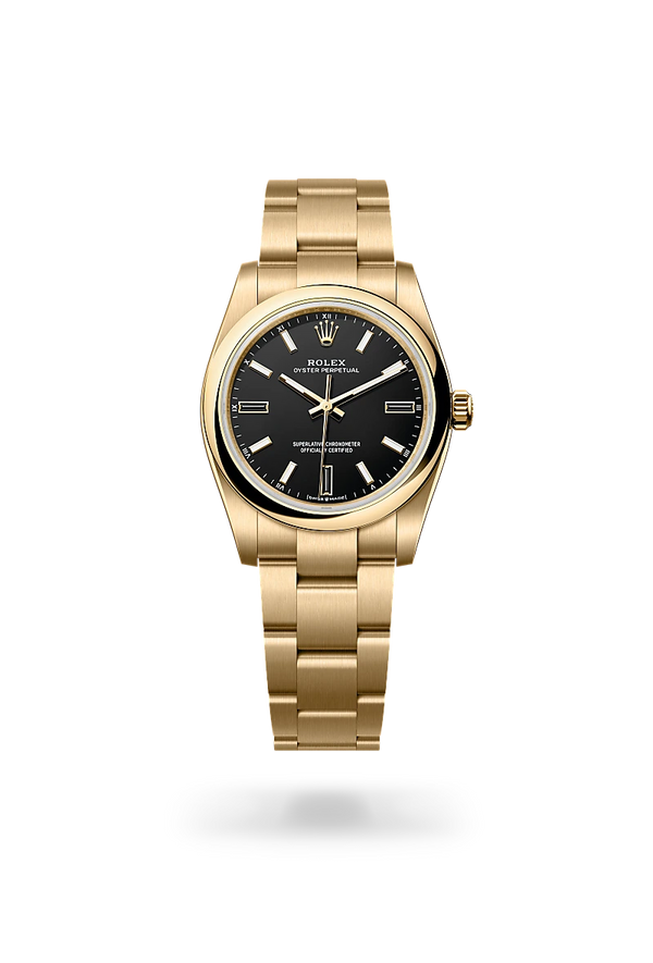 rolex Oyster Perpetual in 18 ct yellow gold, M124208-0001 - Zadok Jewelers
