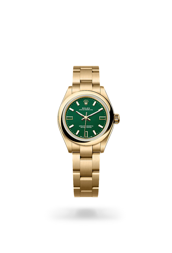 rolex Oyster Perpetual in 18 ct yellow gold, M276208-0002 - Zadok Jewelers