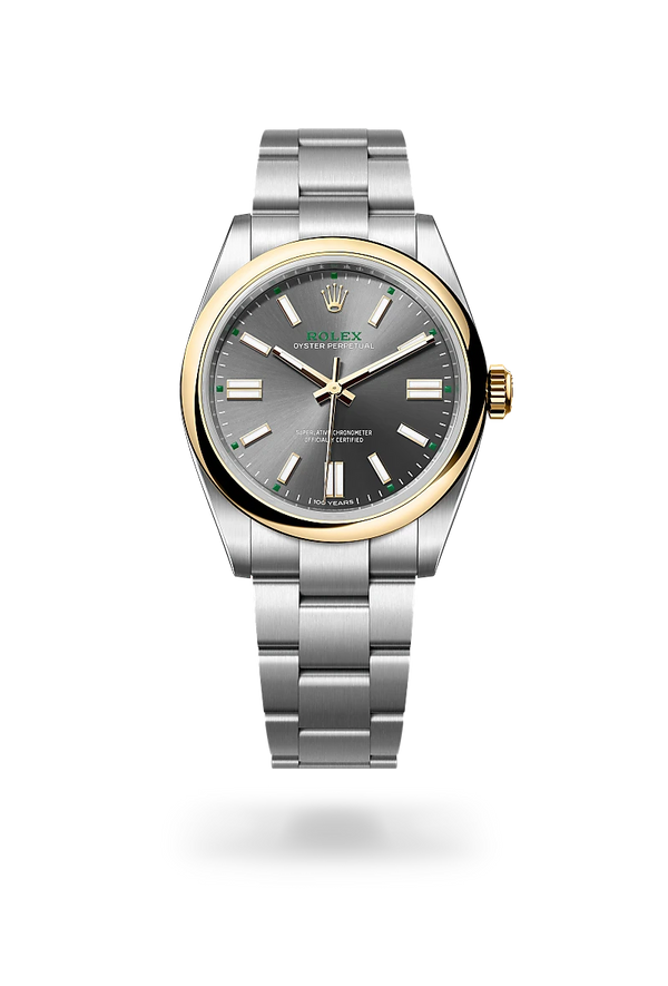 rolex Oyster Perpetual in Yellow Rolesor - combination of Oystersteel and yellow gold, M134303-0001 - Zadok Jewelers