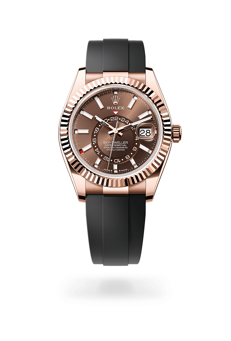 rolex Sky-Dweller in 18 ct Everose gold, M336235-0002 - Zadok Jewelers