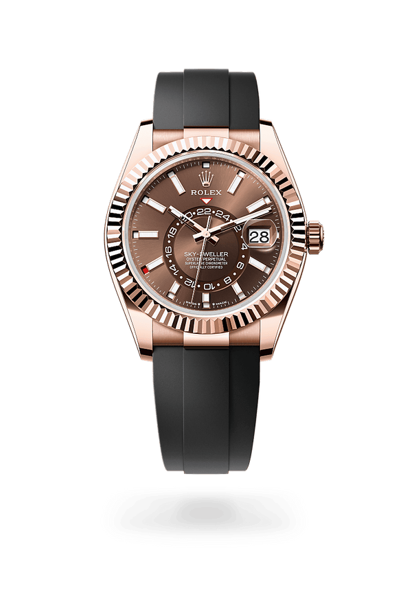 rolex Sky-Dweller in 18 ct Everose gold, M336235-0002 - Zadok Jewelers