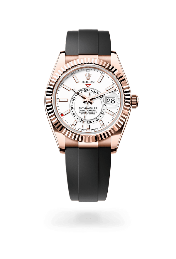 rolex Sky-Dweller in 18 ct Everose gold, M336235-0003 - Zadok Jewelers